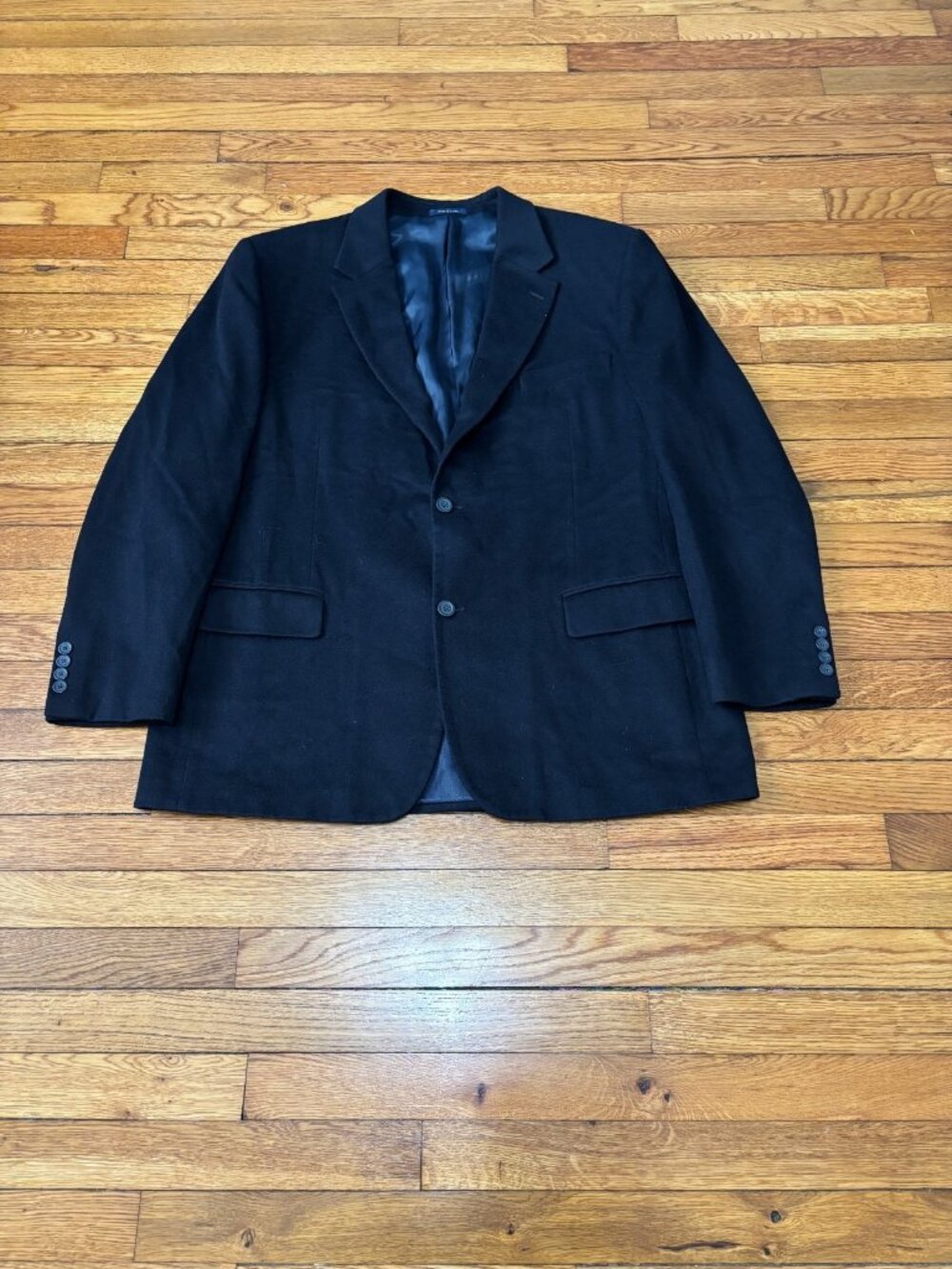 Club Room Mens Blazer Jacket Size 46R Black Wool Cashmere Silk Sport Coat